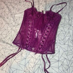 Women's Purple Lace Corset Top